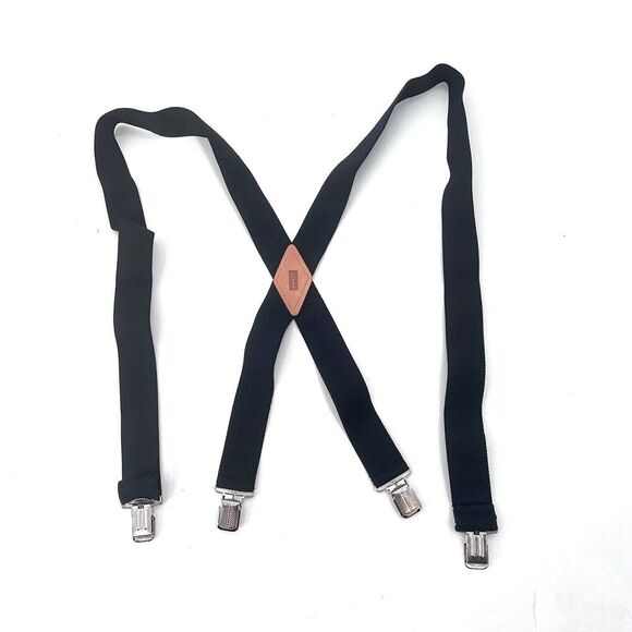 Levi's Black Stretch Suspenders Metal Clip On Style One Size - Picture 1 of 5